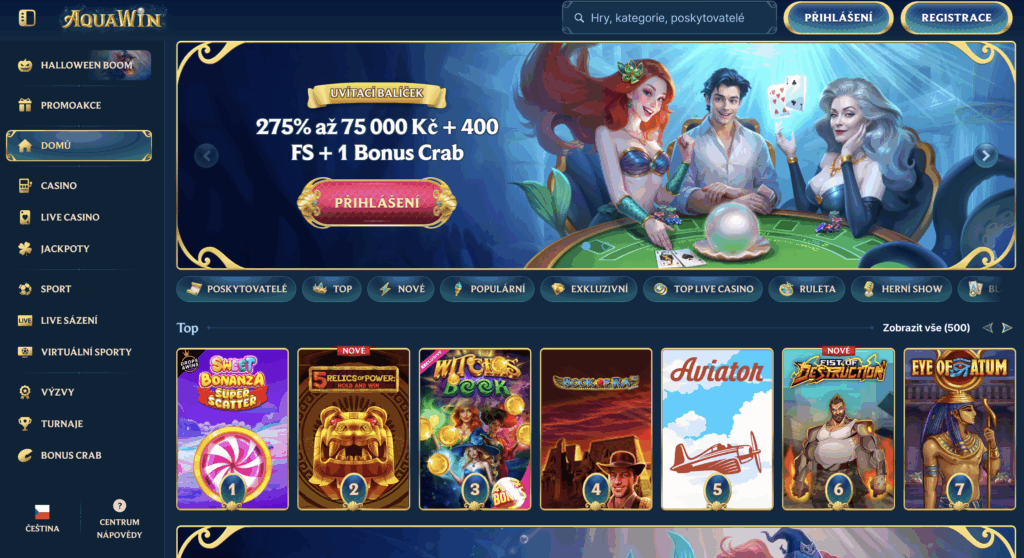 AquaWin Casino Přihlášení